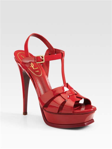 ysl red sandal heels|ysl heels platform.